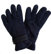Warme dames thermo fleece handschoenen kleur blauw maat one size M L