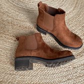 Shoekueen Dames Laarzen Suede Bruin 38