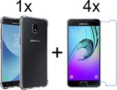 Samsung J7 2017 Hoesje - Samsung Galaxy J7 2017 hoesje shock proof case transparant - 4x Samsung J7 2017 Screenprotector