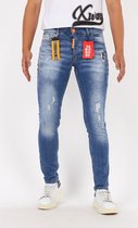 XWAY JEANS 4187 - HEREN JEANS MET SCHEUREN- SPIJKERBROEK - SLIM FIT - PREMIUM STREET FASHION - Blauw