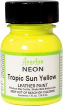 Peinture acrylique pour cuir Angelus - peinture pour tissus en cuir - base acrylique - Neon Tropic Sun Yellow - 29.5ml