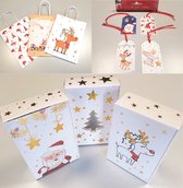 Kerstverpakking set 18 delig - 3 doosjes - 3 cadeauzakjes - 12 tags - Kerstmis - Cadeauverpakking