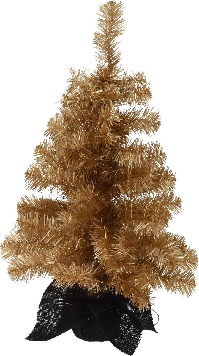 Kunstboom/kunst kerstboom goud 60 cm - Kunst kerstboompjes/kunstboompjes