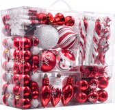 JMP Collections - Kerstballen - 155 Delige set - Kerstversiering - Kerstboom versiering - Plastic kerstballen