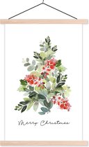 Posterhanger incl. Poster 120x180 cm - Schoolplaat - Kerstboom - Quote - Waterverf - Textielposter - Blanke latten