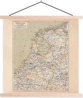 Affiche scolaire - Carte - Vintage - Pays- Nederland - 90x90 cm - Lattes vierges