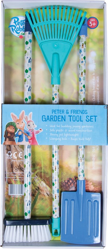 Ensemble cadeau outils de jardin Peter Rabbit balai, râteau, pelle
