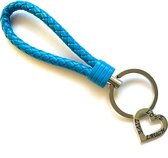 Sleutelhanger - Licht Blauw - Hart - Liefde - Valentijn - Love - Live - Laugh - Sport - Hanger - Leer - Kleur - Sportsieraad - Sieraad - Sportsieraden - Sieraden - Team - Teamkado