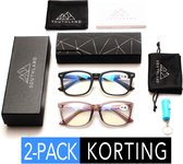 Southland Computerbril 2 Pack - Sterkte +1,5 - Blauw Licht Bril - Blauw Licht Filter Bril - Blue Light Glasses - Beeldschermbril - Blue Light Filter Bril