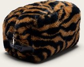 Omay Pouch - Toilettas voor Dames - Reisetui Zwart & Bruin - Zebra - 24x11x11 cm - Handmade