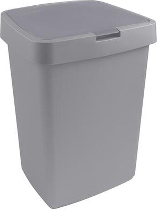 Sunware - Delta prullenbak klep 25L grijs - 32,3 x 28,1 x 45,2 cm