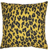 Kussenhoes Leopard | Dierenprint | Panter | Linnenlook | Oker | 45  x 45 cm | Exclusief binnenkussen