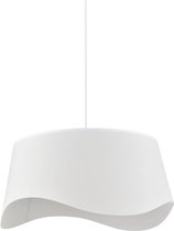 Trommel hanglamp met golfeffect - Perkaal - H 21 x Ø 46 cm - Wit