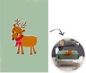 Kerst Tafelkleed - Kerstmis Decoratie - Tafellaken - Rendier - Kerstmis - Winter - Kerst - Groen - 130x200 cm - Kerstmis Versiering