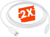 2-PACK Micro-USB Datakabel, Laadkabel - Snellader Kabel - Fast en Quick Charge Oplaadkabel - Micro USB Naar USB-A - Oplaadsnoer Telefoon - JBL - Samsung - Sony - OnePlus - TPE – Wi