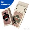 Afbeelding van het spelletje 4 Sets Luxe Speelkaarten - Plastic Coating - Poker Kaarten - kaartspel - Spelkaarten - Spel Kaart - 4 x 56 - Gezelschapsspel - Spelen - Playing Cards - Cijfer In Alle 4 De Hoeken - 4 STUKS