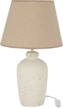 J-Line lamp Esmee - cement/textiel - wit/beige