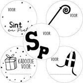 Cadeausticker 25 stuks Sinterklaas - Wensetiket - Sluitstickers - Rond 40mm - Sinterklaasstickers - Sint en Piet Stickers - Naam Op Een Sticker - Naametiketten