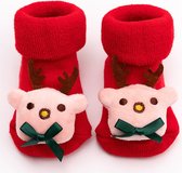 Schattige Kerstsokjes | Rendier | Rood | Wit | 0-1 Jaar | Antislip | Katoen | Baby & Dreumes | Meisjes & Jongens | 1 Paar | Sokken | Sokjes | Cadeau | Kerstcadeau | Unisex | Kerstm