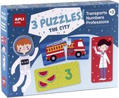 APLI Kids 3 puzzels - Transport | Nummers | Beroepen