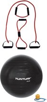 Tunturi - Fitness Set - Tubing Set Rood - Gymball Zwart 75 cm
