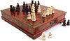 Afbeelding van het spelletje Kamyra® Klassiek Chinees Schaakspel - Houten Schaakbord - Volwassenen Opvouwbare Schaakset - Terracotta Leger, 26 x 26 x 6,5 cm
