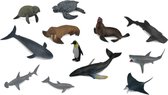 Zeedieren set mini 12 stuks 7 - 1 1 cm