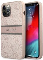 Case Guess iPhone 12/12 Pro 6,1" pink hardcase Striped