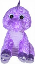 knuffeldinosaurus junior 25 x 23 cm pluche paars