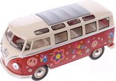 Metalen Volkswagen Microbus: Rood Met Opdruk