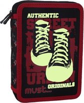 etui Street Urban 15 x 5 x 21 cm polyester rood/zwart