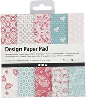 designpapier blok blauw/roze 15,2 cm 50 vellen