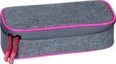 pennenetui Stone neon 22 x 11 cm grijs/roze