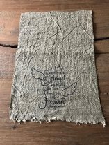 Shabby linnen doek | Angel | 30x45 cm | Wassen op 30 graden | kerst sierdoek