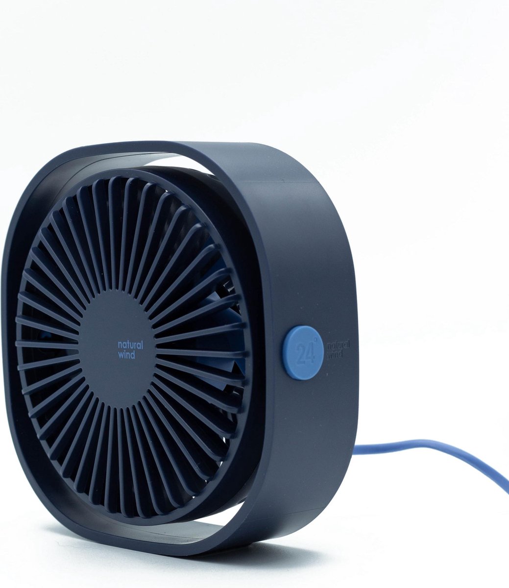 LW USB Mini Ventilator - Ventilator - Tafelventilator - Geluidstil - 3 standen - Blauw - Model 2023 - Winstpakker — afbeelding 2