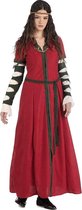 Limit - Middeleeuwen & Renaissance Kostuum - Jonkvrouwe Leonora Van Egmont Kostuum - rood - Maat 38 - Carnavalskleding - Verkleedkleding