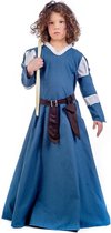 Limit - Middeleeuwen & Renaissance Kostuum - Middeleeuws Burchtmeisje Kasteel Sterkenburg Kostuum - blauw - Maat 110 - Carnavalskleding - Verkleedkleding