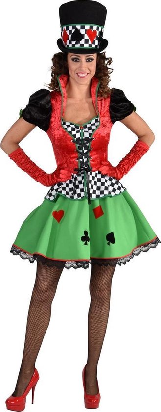 Magic By Freddy's - Casino Kostuum - Poker Tafel Kaartspel Gok - Vrouw -  rood,groen -... | bol.com