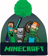 Minecraft Pompom Beanie muts Alle figuren - blauw - groen - Maat 54 cm