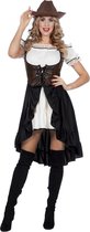 Wilbers & Wilbers - Cowboy & Cowgirl Kostuum - Calamity Colt Cowgirl Arizona - Vrouw - Zwart, Wit / Beige - Maat 46 - Carnavalskleding - Verkleedkleding