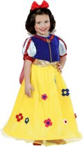 Widmann - Sneeuwwitje Kostuum - Sprookjesboek Prinses Sneeuwwitje Met Bloemen - Meisje - Blauw, Geel - Maat 98 - Carnavalskleding - Verkleedkleding