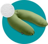 Mjuka® Voedingskussen Microparels - Babykussen - 180 cm - Afneembare Soft Cotton hoes - Groen