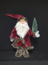 kerstman-fluweel-65cm-bordeaux