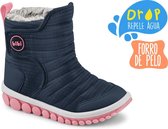Bibi Drop Roller water repellent Boots with Fur - Navy and Pink