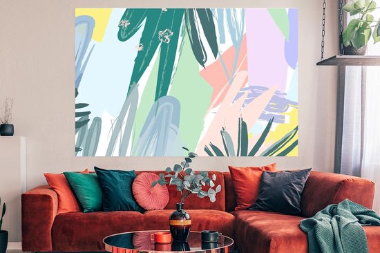 Affiche Été - Feuille - Tache - Vert - 180x120 cm XXL