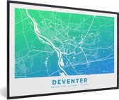 Fotolijst incl. Poster - Stadskaart - Deventer - Nederland - 60x40 cm - Posterlijst - Plattegrond