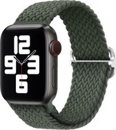 YONO Gevlochten Nylon Stretch Bandje geschikt voor Apple Watch - 38 - 40 - 41 mm - Donkergroen