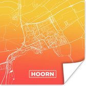 Poster Stadskaart - Hoorn - Oranje - Nederland - 30x30 cm - Plattegrond