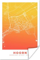 Poster Stadskaart - Hoorn - Nederland - Oranje - 40x60 cm - Plattegrond