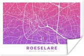 Poster Stadskaart - Roeselare - België - Europa - 120x80 cm - Plattegrond